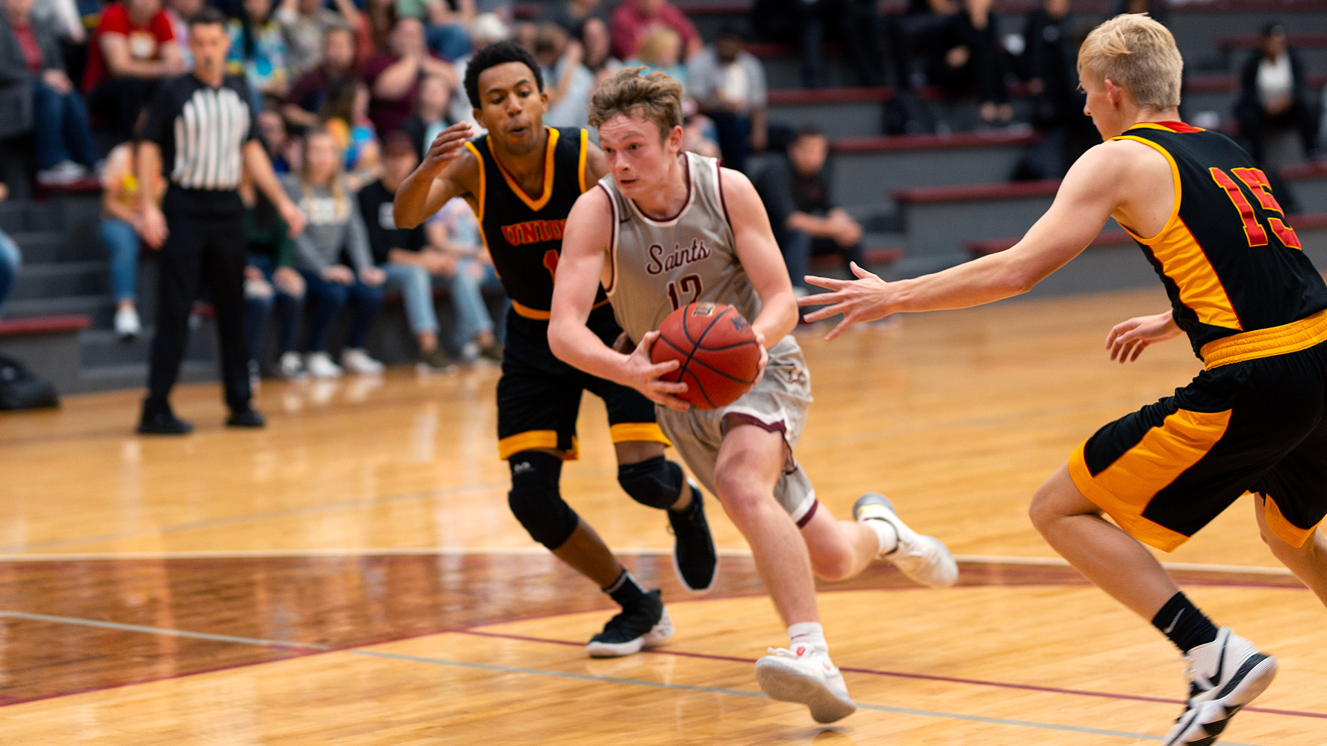 CCCB sophomore Trey Black scored a game-high 29 points in the Saints' 88-87 loss to MacMurray College on Saturday.