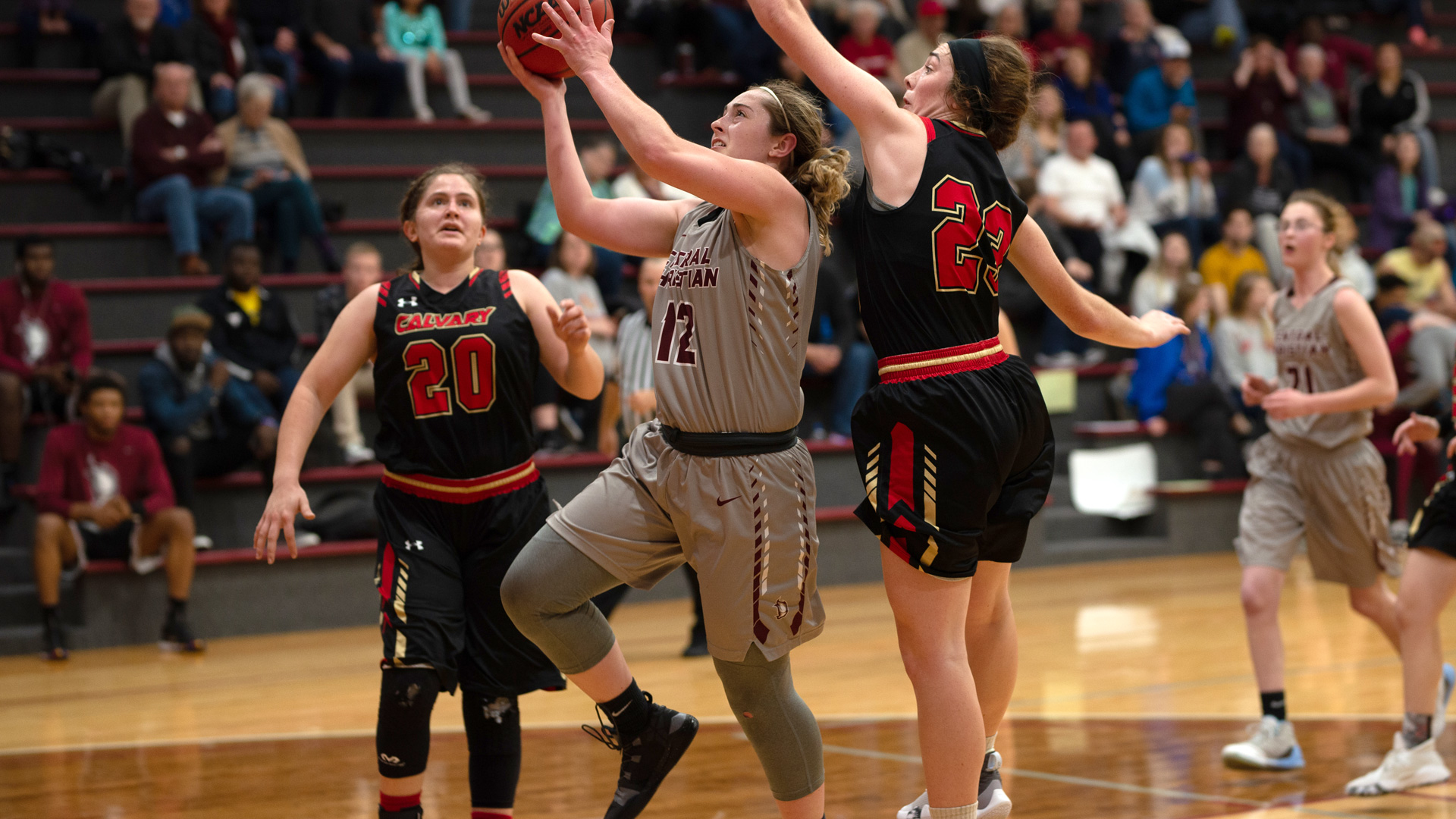 CCCB junior Autumn Gunter scored 23 points on Saturday during the Saints' 73-72 loss at Ozark Christian College.