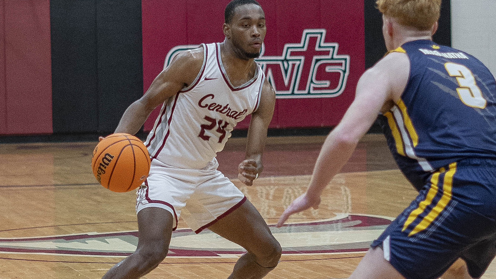 CCCB senior Quincy James, Jr., scored 26 points, including the go-ahead free throw with 7.2 seconds remaining to seal the Saints' 83-82 victory over Emmaus on Saturday.