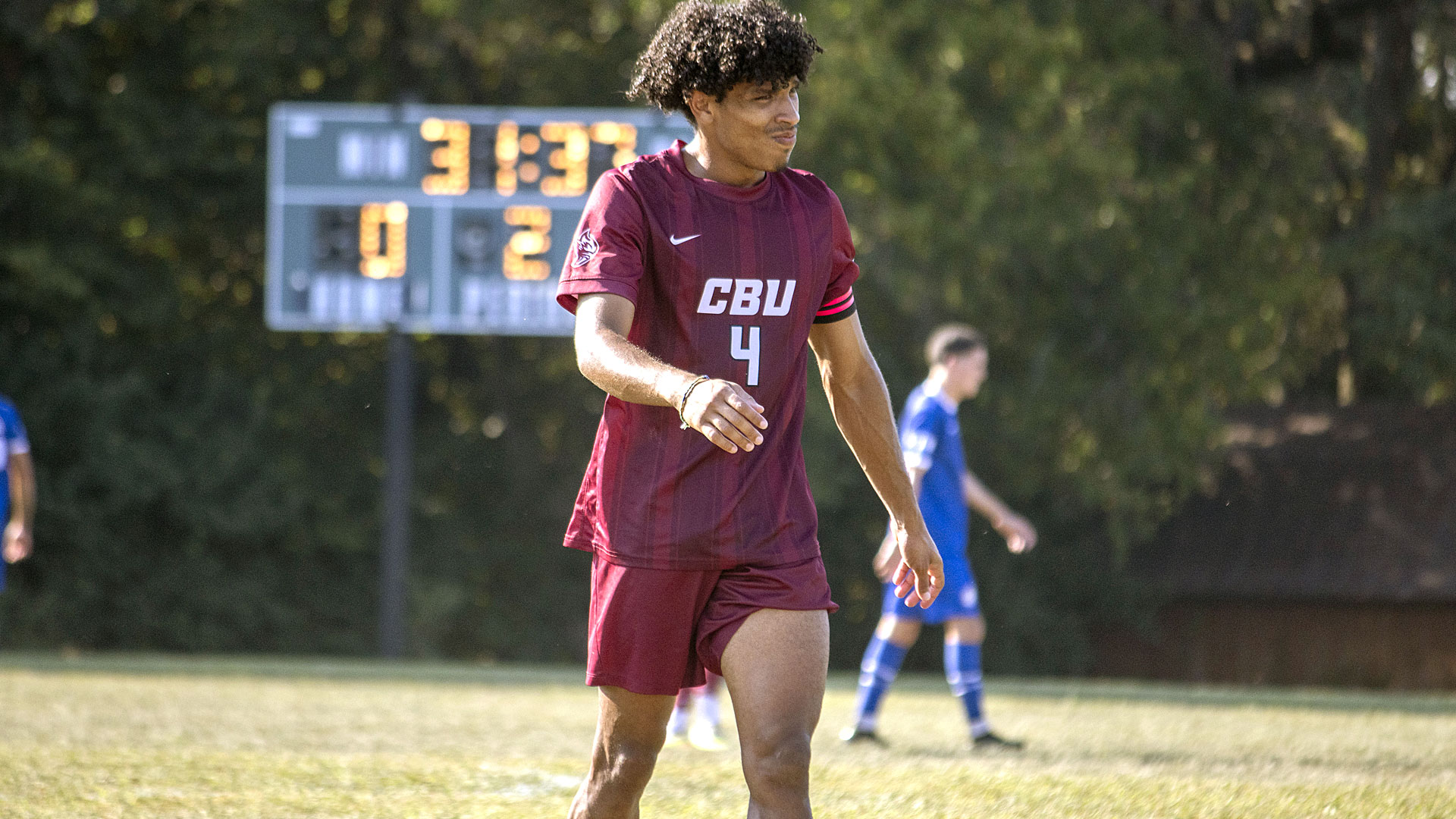 CBU senior defender Joao Aguiar and the Saints' defense held strong, giving up only one goal as CBU rallied to defeat Waldorf University, 2-1, on Wednesday.